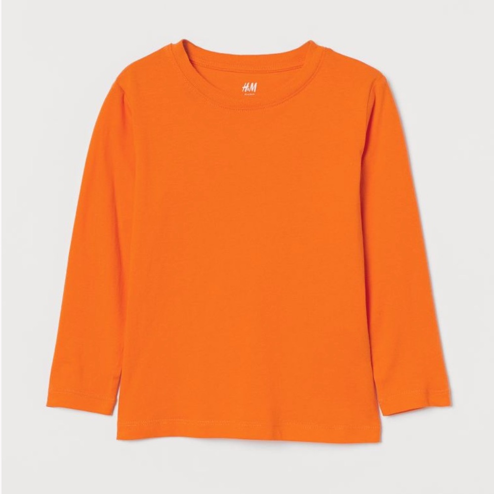 H&M Basic Kids Organic Cotton Long-Sleeve T-Shirt - Orange